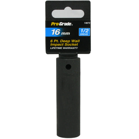 Pro-Grade 14673 1/2-Inch Drive with 6 Point Deep 16mm Impact Socket