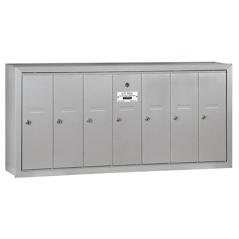 Vertical Mailbox (Includes Master Commercial Lock) - 7 Doors - Aluminum - Surface Mounted - Private Access