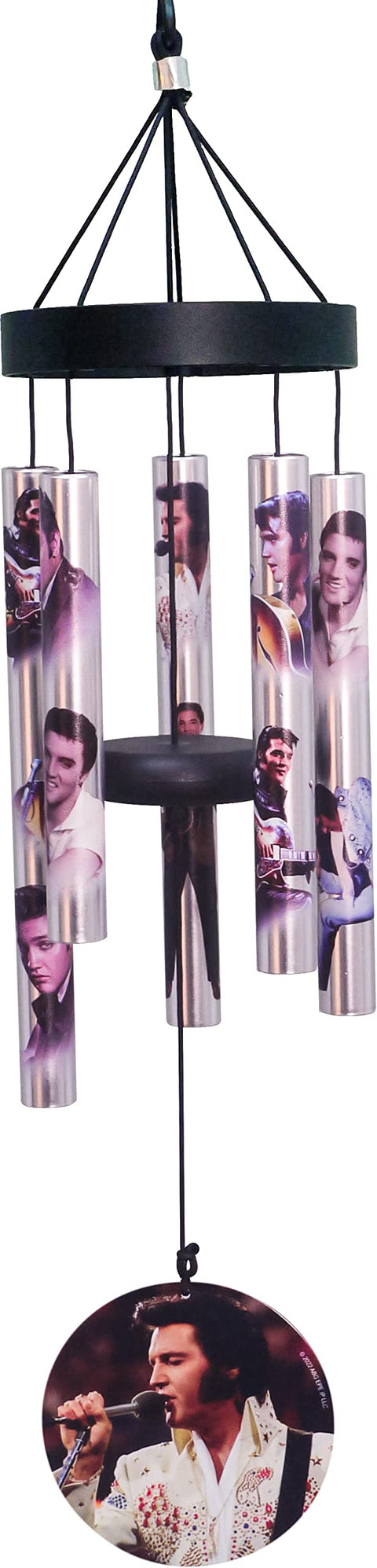 Spoontiques Elvis Small UV Wind Chime - Outdoor Garden Décor - Decorative Chimes for Yard, Garden, Backyard and Patio Decoration