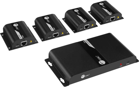 SIIG 1080p HDMI Extender Splitter Over CAT5e/CAT6 Ethernet - Up to 40m (130ft) - 1x4 Port Extender w/IR Extension and EDID - HDMI Signal Distribution Amplifier Extender (CE-H23U11-S1)