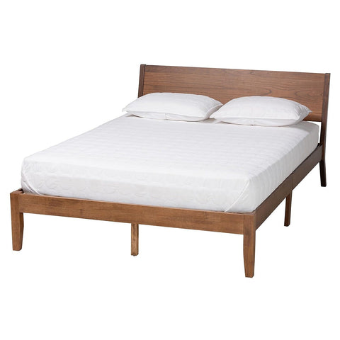 Baxton Studio Salvatore Platform Bed, King, Walnut Brown