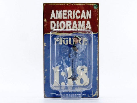 American Diorama Retro Female Mechanic IV Figurine for 1/18 Scale Models