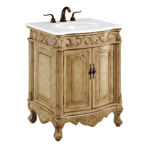 Elegant Kitchen and Bath Danville 27" Single Solid Wood Bathroom Vanity in Beige