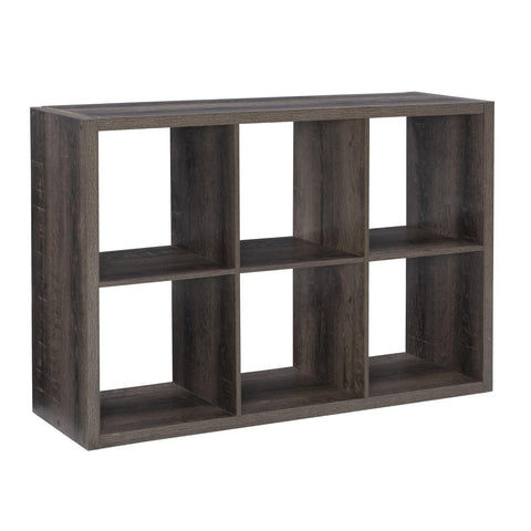 Linon Galli 6 Cubby Storage Cabinet Grey
