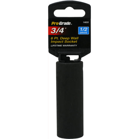 Pro-Grade 14655 1/2-Inch Drive with 6 Point Deep 3/4-Inch Impact Socket