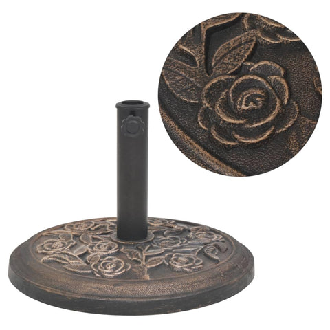 vidaXL Durable Parasol Base Stand, Weather- Outdoor Umbrella Holder, Bronze-Appeal Resin and Steel Material, Secure Locking Bolt, Adapters Included, Bronze