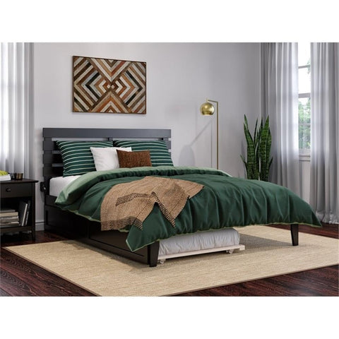 AFI, Oxford Queen Platform Bed with Twin XL Trundle, Espresso