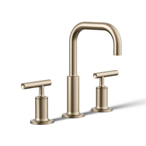 Kohler 14406-4-BV Purist® Widespread Bathroom Sink Faucet with Lever Handles, 1.2 gpm, Vibrant Brushed Bronze