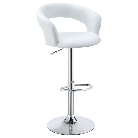 Coaster Home Furnishings Barraza 29" Adjustable Height Bar Stool White and Chrome 120347