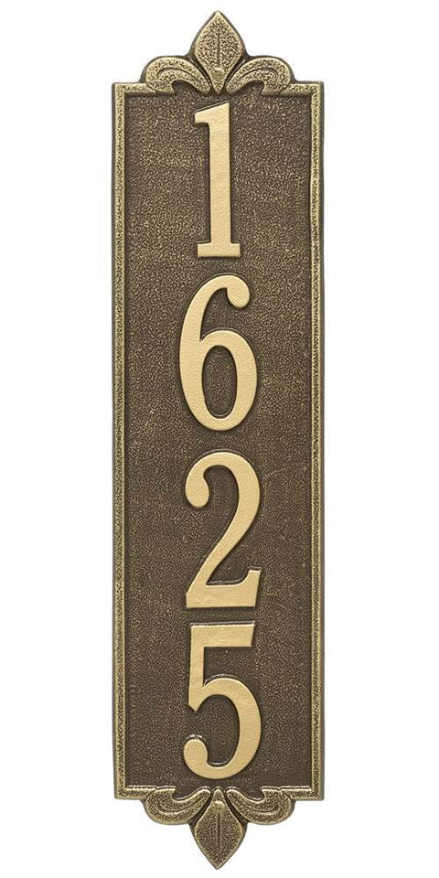 Whitehall 2996AB Personalized Lyon Vertical Estate Wall Plaque in Antique Brass Color 25 x 6 x .375