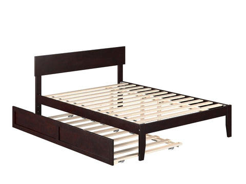 AFI Boston Full Size Platform Bed with Twin Trundle in Espresso