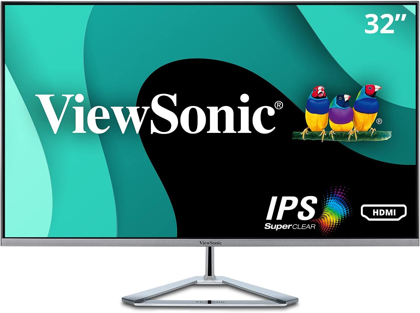 ViewSonic VX3276-MHD 32 Inch 1080p Widescreen IPS Monitor with Ultra-Thin Bezels, Screen Split Capability HDMI and DisplayPort