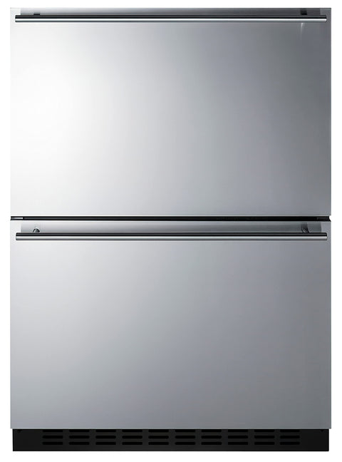 Summit ADFD243 24" Wide 2-Drawer All-Freezer, ADA Compliant, 3.71 cu.ft. Capacity, Built-in Capable, Child Lock, Open Drawer Alarm, Stainless Steel Drawers, Frost-free Operation- (Panel Not Included)
