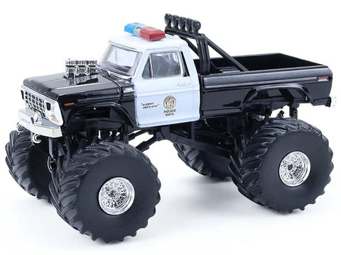 1978 F 250 Monster Truck LAPD (Los Angeles Police Department) Black and White Kings of Crunch - Hot Pursuit Special Edition 1/64 Diecast Model Car by Greenlight