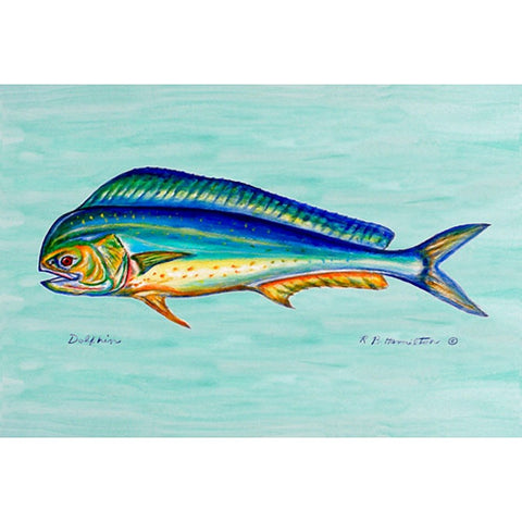Betsy Drake Coastal Dolphin Fish Door Mat, 30" x 50"
