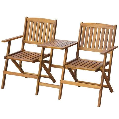 vidaXL Folding Garden Bench Brown Solid Acacia Wood Medium Foldable