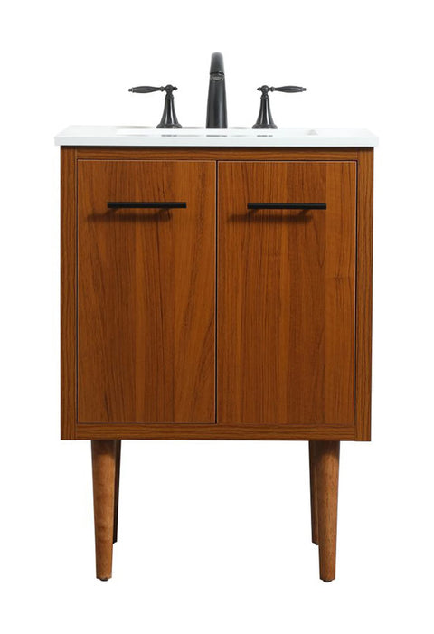 24 in. Cyrus Single Bathroom Vanity, Teak