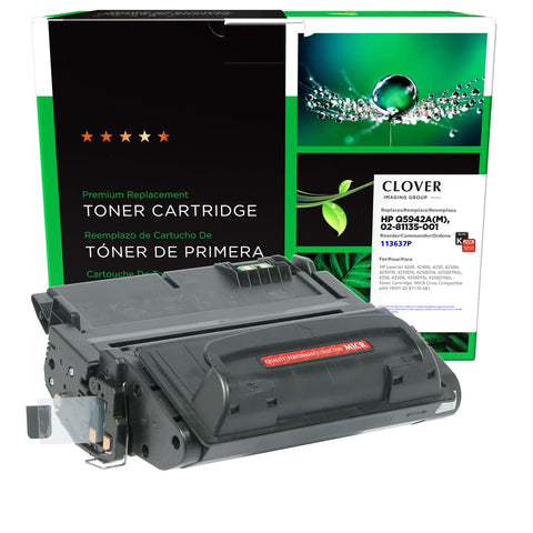 Clover Remanufactured MICR Toner Cartridge Replacement for HP Q5942A, Troy 02-81135-001 | Black