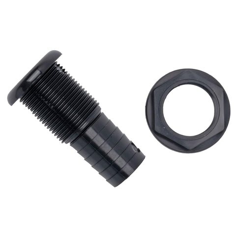 T-H Marine Thru-Hull Fitting - Straight 1-1/8 Inch Hose Barb, Black - UV Stabilized Molded Virgin Material for Consistent Fit - Secure Hose Connection for Livewell and Bilge Plumbing
