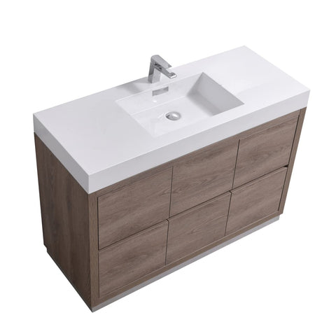 Bliss 48" Butternut Free Standing Modern Bathroom Vanity