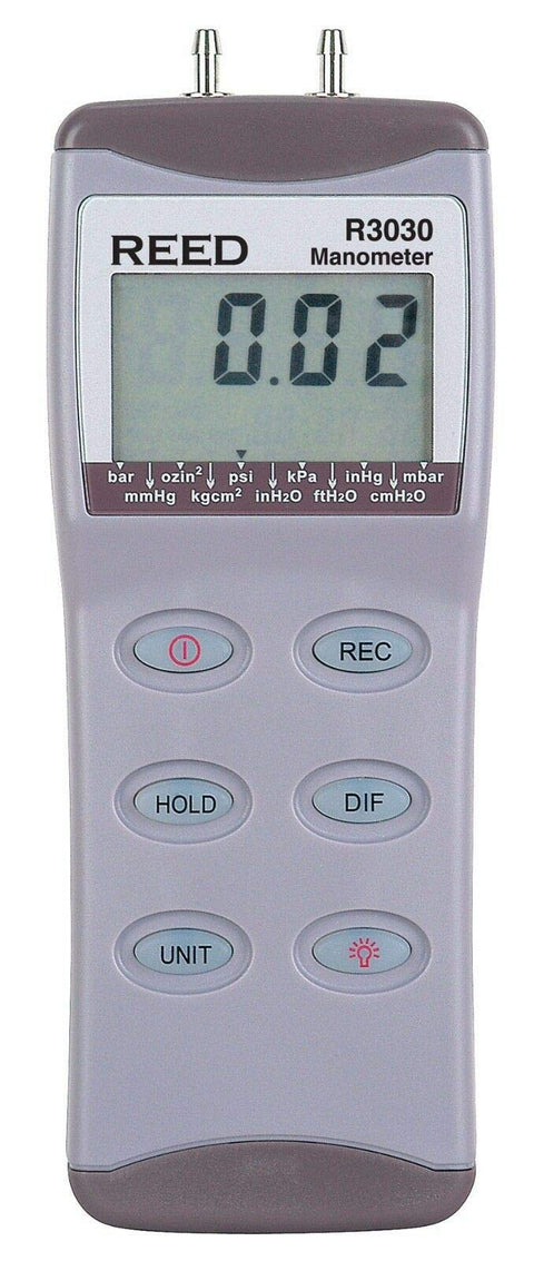 REED Instruments R3030 Digital Manometer, Gauge/Differential, 30psi