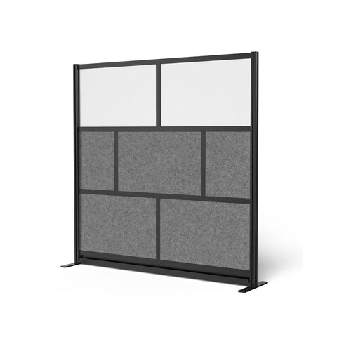 LUXOR MW-7070-FCGB Modular Wall Room Divider System - Black Frame - 70" x 70" Starter Wall