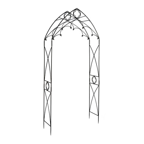 Achla Designs Wrought Iron Quatrefoil Arbor Garden Arch