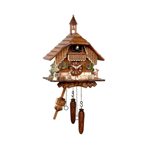 Alexander Taron 429Q Engstler Battery-Operated Cuckoo Clock-Full Size-12 H x 9.25" W x 6" D, Brown