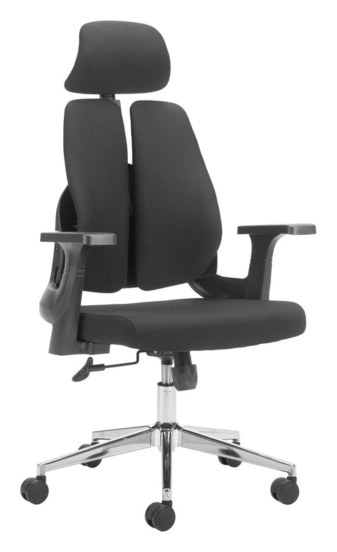 Zuo Genric Office Chair Black, Black Office Chair, Modern Style, Mesh Fabric, Breathable mesh Fabric, Nylon, Indoor Office, 28.3" W x 28.3" D x 51.6~54.7" H, Non-Stackable