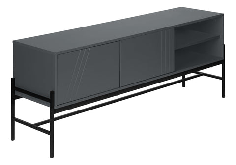 Monarch Specialties Tv Stand, 60 Inch, Console, Media Entertainment Center, Storage Cabinet, Living Room, Bedroom I 2739, 59" L x 15.5" W x 23.75" H, Grey