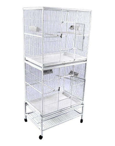 A&E Cage Co. Double Stack Flight Cage, 32"x21",White, 13221-2 White