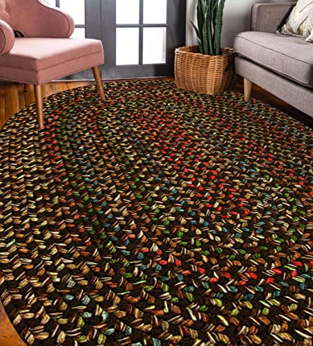 Rhody Rug Katie KA33 Brown 10' x 13' Oval - Braided Area Rug, Home Decor, Floor Mat or Bedroom Rug - Easy Care, Ideal for High Traffic Areas in Hallway and Living Room - Made in USA