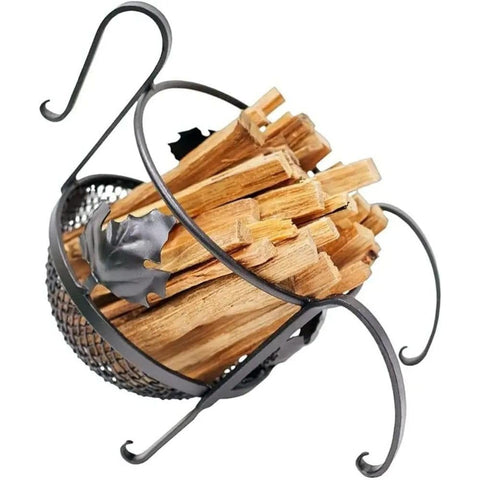 Oakestry Durable Fatwood Caddy for Fireplace and Fire Pit Storage Organizer for Fatwood Kindling and Fire Starters Portable Weather Resistant Firestarter Holder