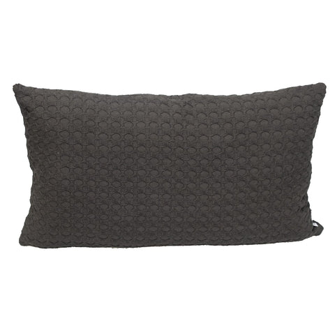Parkland Collection Transitional Solid Gray Rectangle 14" x 26" Pillow