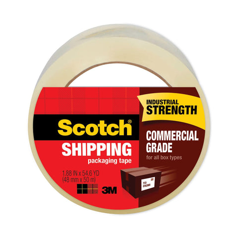 Scotch Commercial Grade Shipping Packaging Tape 3750-CS36ST, 1.88 in x 54.6 yd (48 mm x 50 m), Case Value Pack, 6 Packs per case