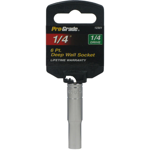 Pro-Grade 12301 1/4-Inch Drive with 6 Point SAE Deep 1/4-Inch Socket