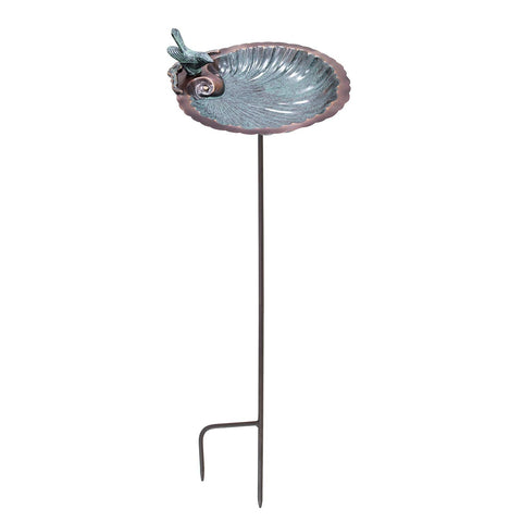Achla Designs Scallop Shell Birdbath and Feeder with Stake