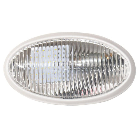 Diamond Incandescent Standard Surface Mount Porch Light, 12V, 6"x3/5"x2", 2 Wire Installation, Easy to Install, Oval Shape, Available in White (1 Pack) - DG71258VP
