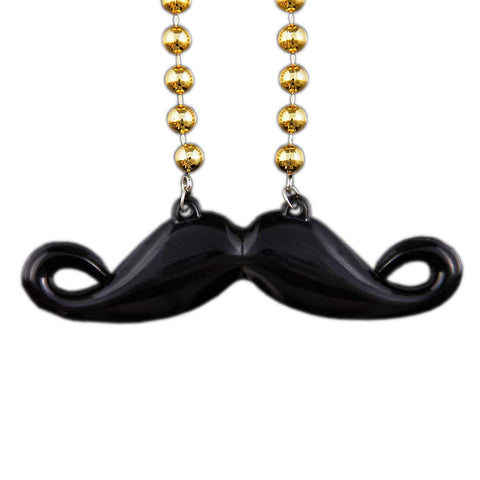 Blinkee 1240010 Funky Mustache Beaded Necklace - Pack of 12