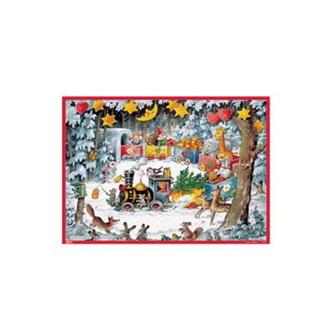 Alexander Taron 10102 Korsch Advent - Christmas Train - 8" H x 11.5" W x .1" D, Gray