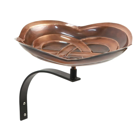 Oakestry Dara Knot Wall Mount Bracket Birdbath Antique Copper Finish Outdoor Garden Decorative Wildlife Water Bowl Fence Patio Accent