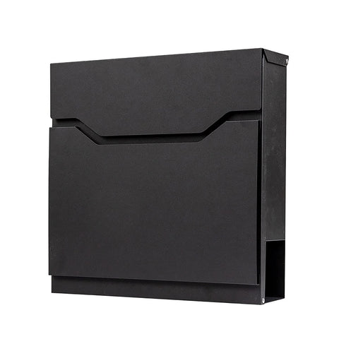 Large Capacity Waterproof & Rust-Proof Wall Mount Mailbox with Newspaper Magazine Holder, Galvanized Steel Secured Hanging Postbox with Lock & Keys, Size: 4.3" D x 14.3" W x 14.3" H