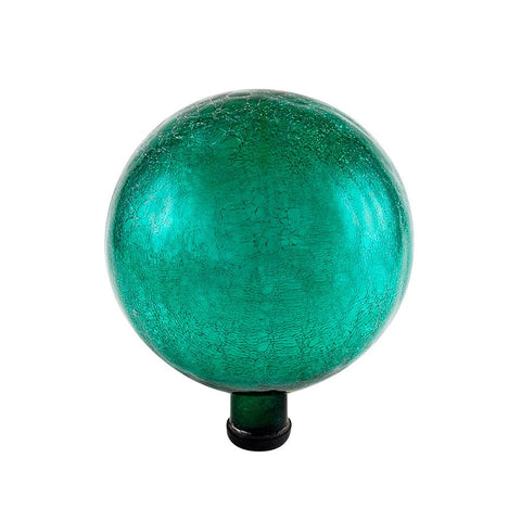 Achla Designs 10" Crackle Gazing Globe Ball, Emerald Green