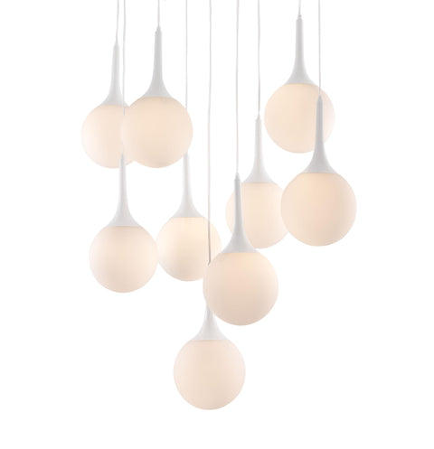 Zuo Epsilon Ceiling Lamp White, White Ceiling Lamp, Modern Style, Hardwired Standard Bracket, mounting hardwares Included, Glass, Lighting Ceiling Lamps, 35.4" W x 19.7" D x 86.6" H