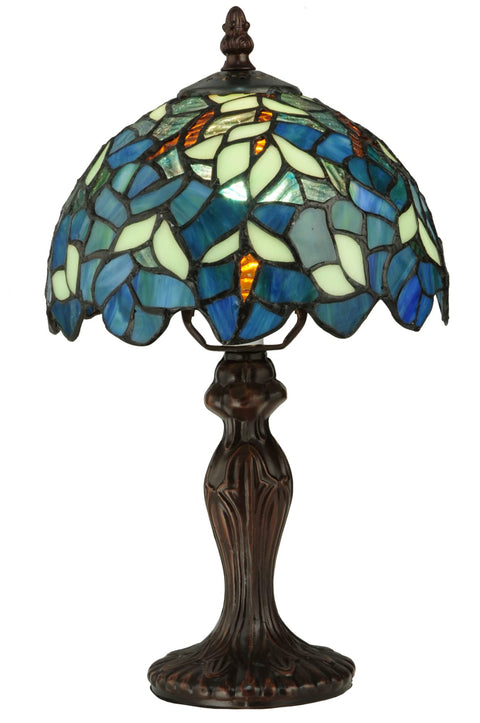 Meyda Tiffany 124812 Nightfall Wisteria Mini Table Lamp, 14" Height