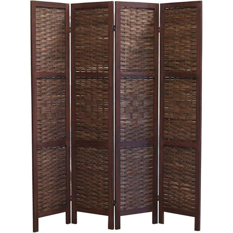 Oakestry 3-Panel Space-Saving Foldable Design Room Divider Privacy Screen Partition Wall Freestanding Decorative Panel for Home, Office, Bedroom & Living Room, Brown