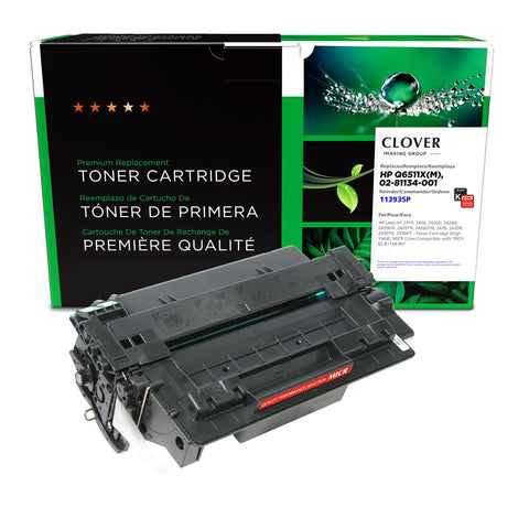 Clover Remanufactured MICR Toner Cartridge Replacement for HP Q6511X, Troy 02-81134-001 | Black | High Yield
