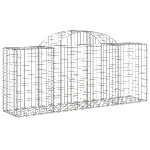 vidaXL Gabion Baskets 2 Pcs - Outdoor Garden Decorative Sound-Insulating Barrier - Galvanized Iron - Silver - 78.7"x19.7"x31.5"
