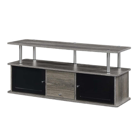 Convenience Concepts Designs2Go 55 inch TV Stand with 3 Storage Cabinets and Shelf, Weathered Gray