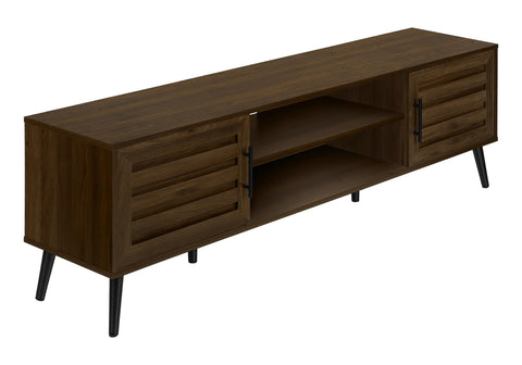 Monarch Specialties I 2717 Tv Stand, 72 Inch, Console, Media Entertainment Center, Storage Cabinet, Living Room, Bedroom, Brown Laminate, Black Wood Legs, Transitional